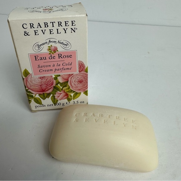 Crabtree & Evelyn Rosewater Soap with Cold Cream 3.5 oz Made in England NEW FLAW - Picture 5 of 10